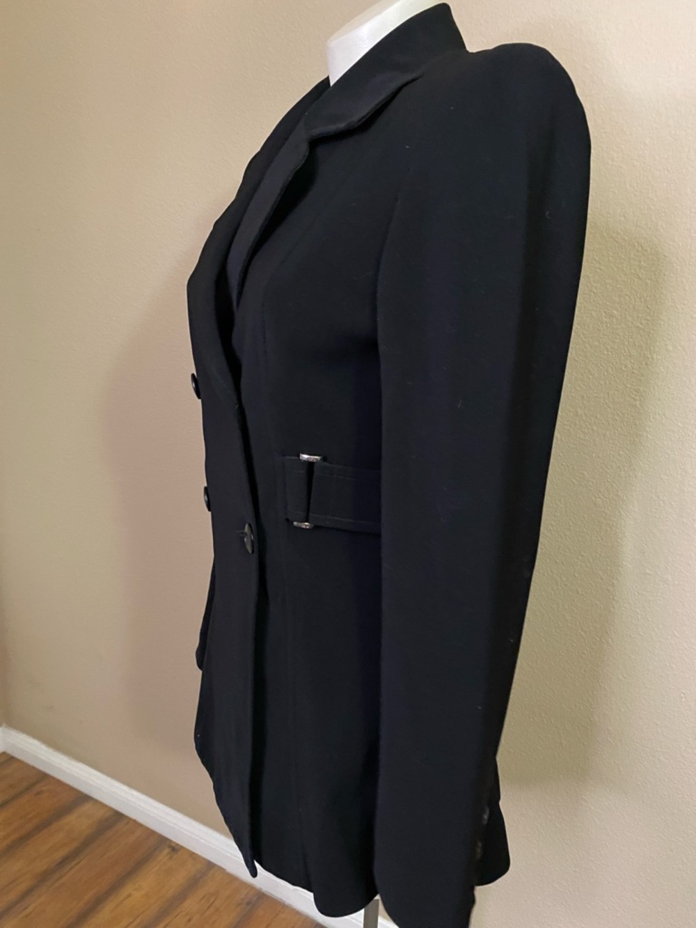 bebe Black Double-Breasted Tailored belted Blazer Jacket 4 🖤🖤 - Picture 3 of 8